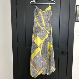 Express Geometric Print Satin Slip Dress